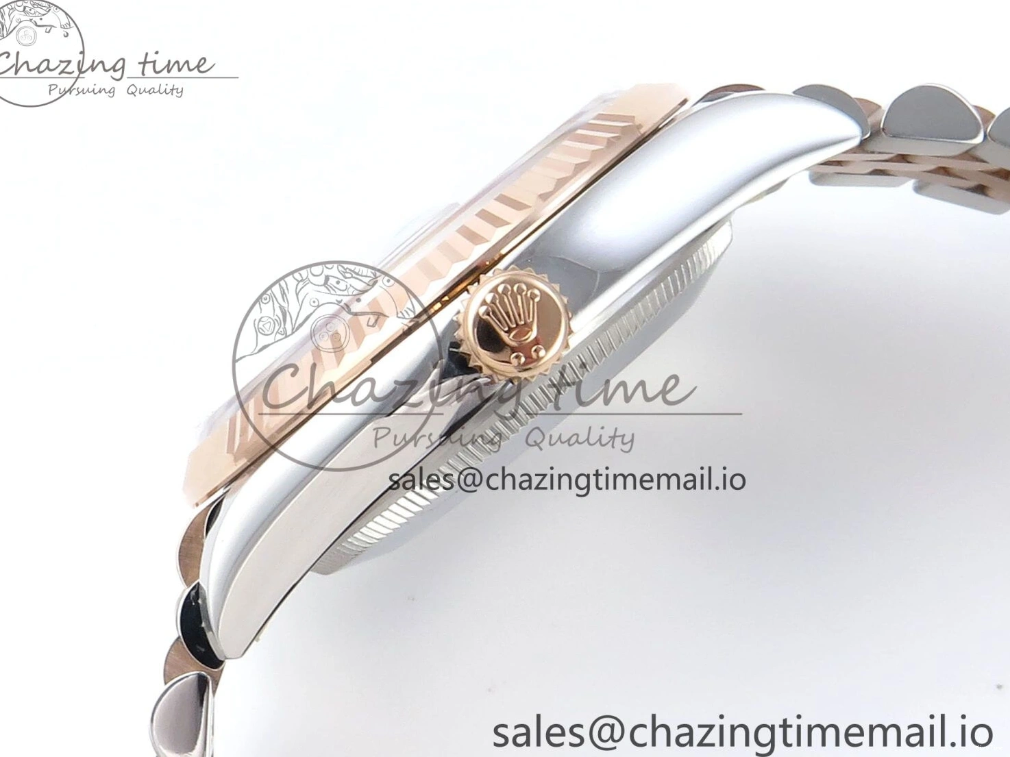 MiroTime 0204 SmoothTexture DateJust 36 126231 EWEF Best Edition Brown Dial Stick Marker on SS RG Jubilee Bracelet A 592